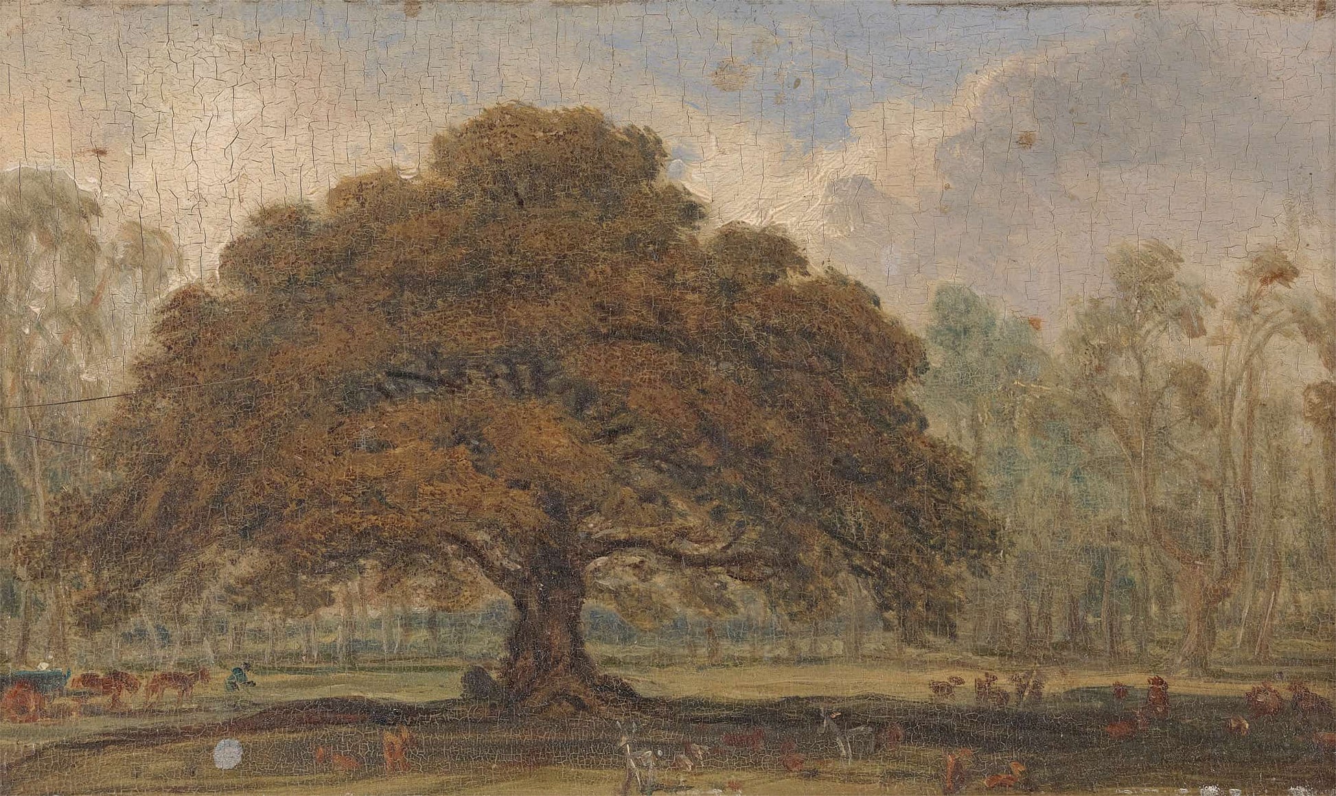 Landscape With Deer Under The Beggars Oak Dagots Park by James Ward