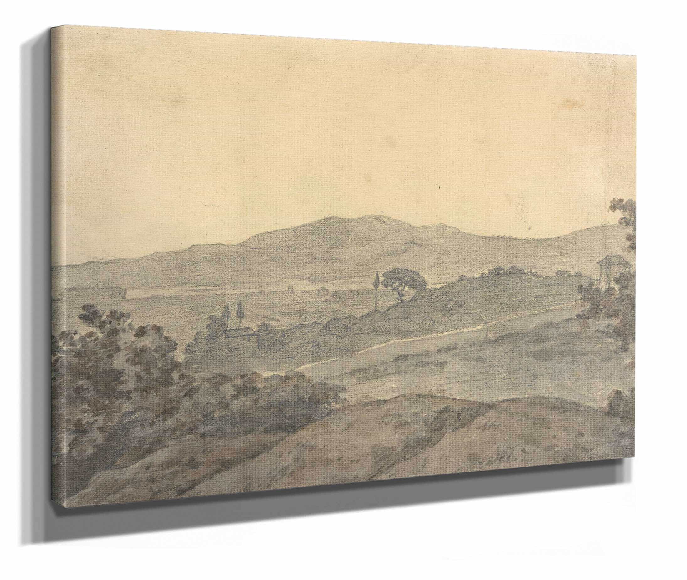 Landscape With Distant Buildings  by Joseph Wright Of Derby