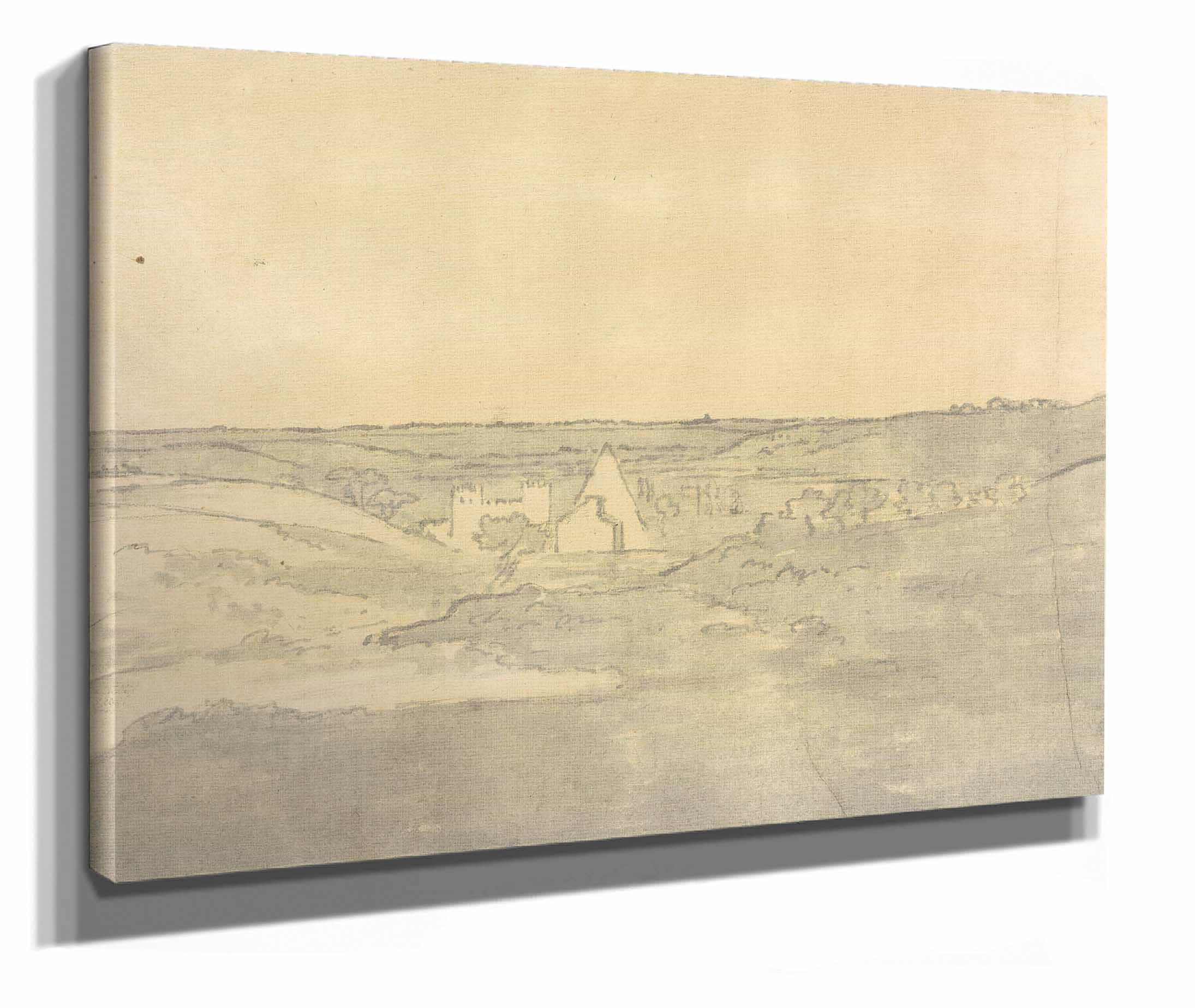 Landscape With Distant Buildings  by Joseph Wright Of Derby