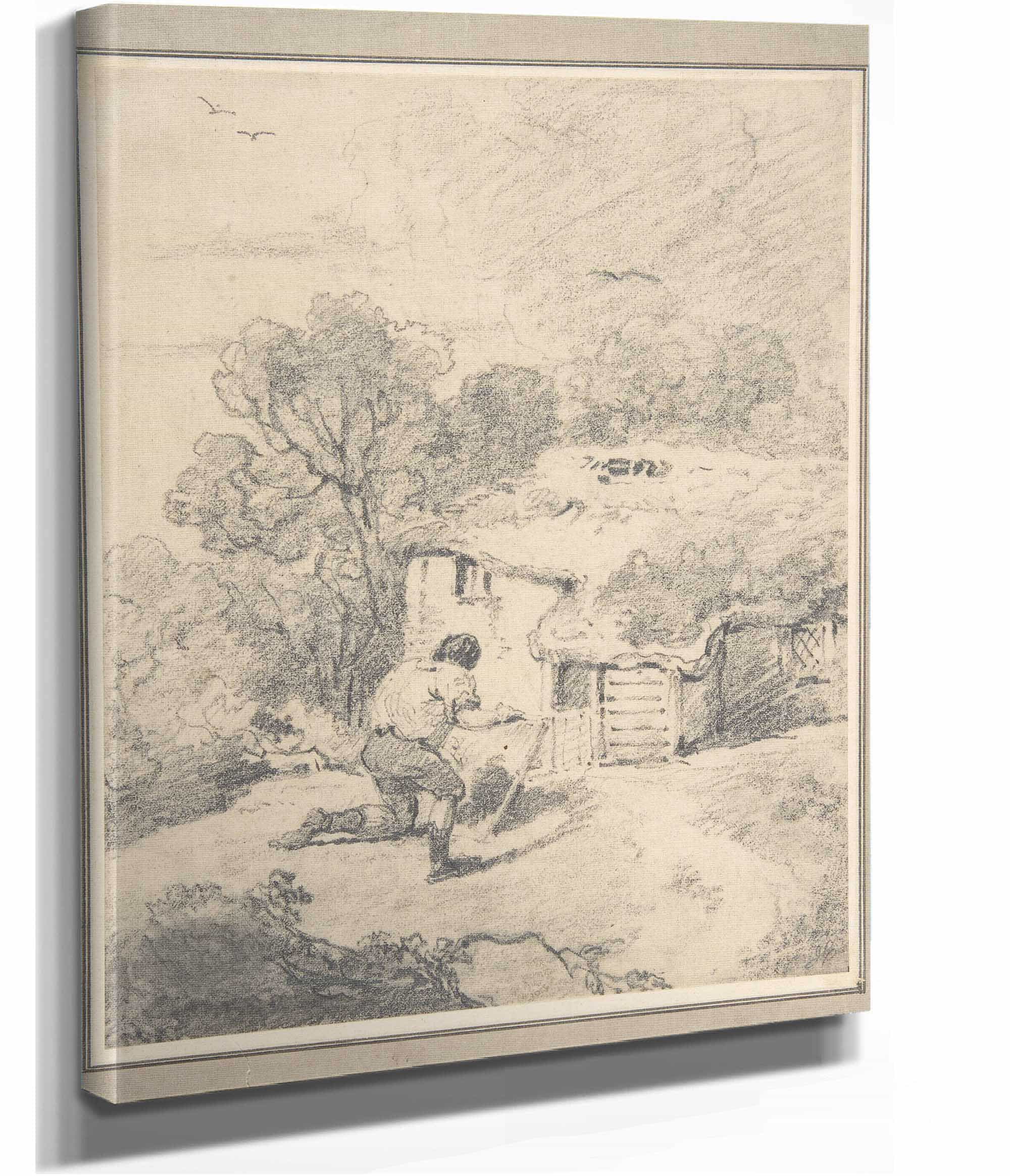 Landscape With Figure Late Th Early Th Century by George Morland