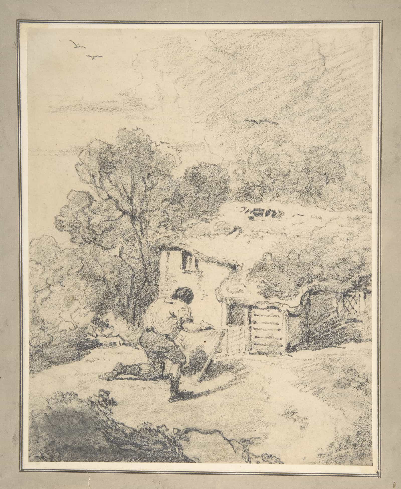 Landscape With Figure Late Th Early Th Century by George Morland