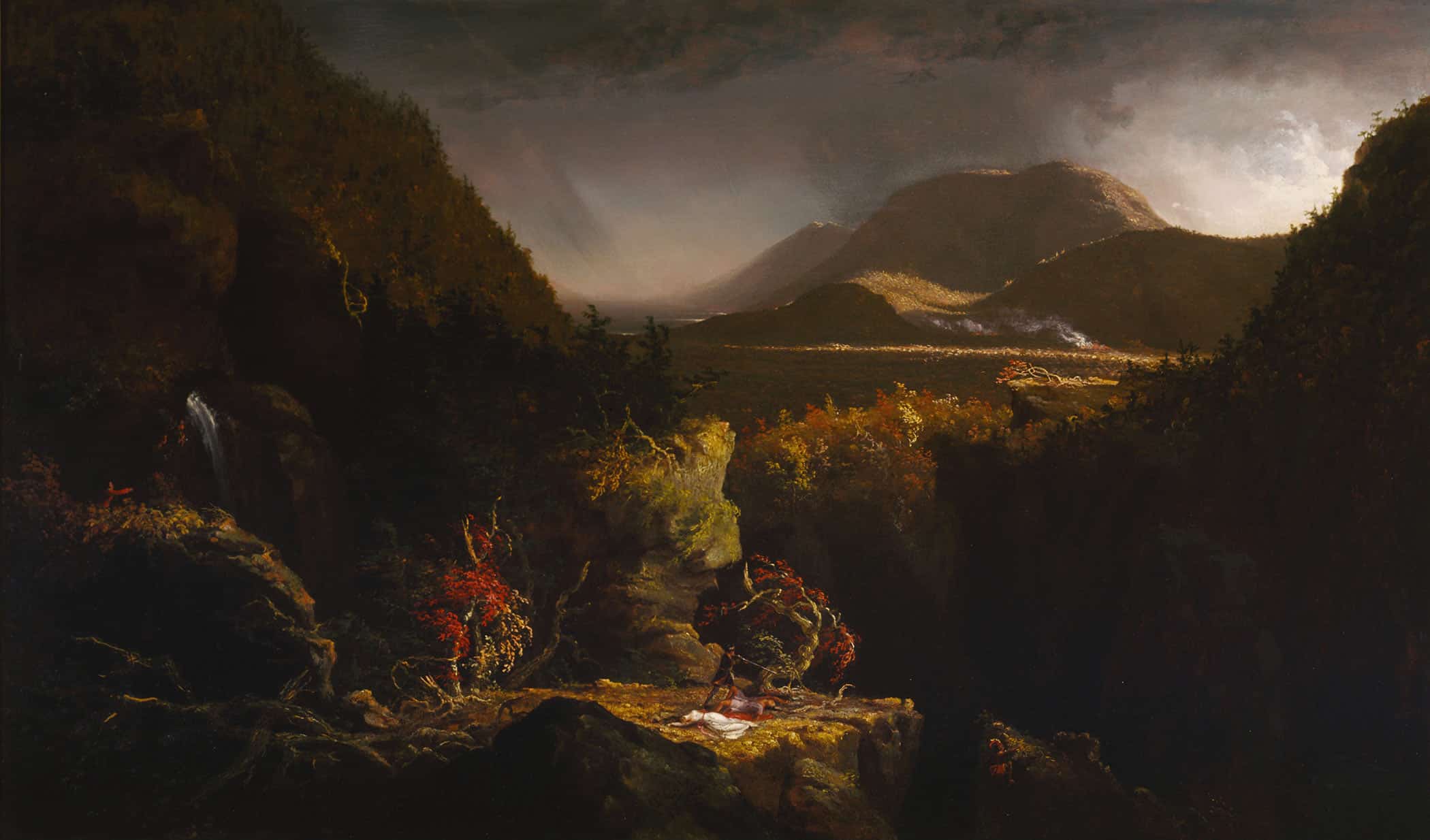 Landscape With Figures A Scene From The Last Of The Mohicans by Thomas Cole