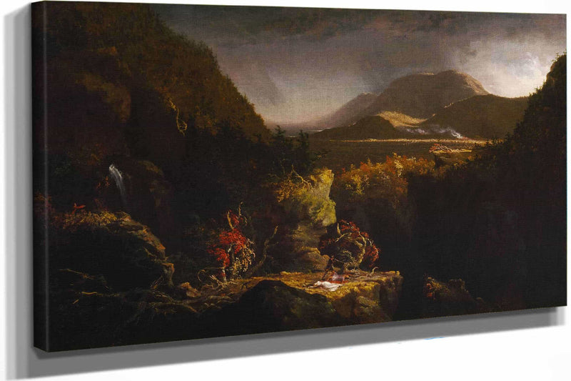 Landscape With Figures A Scene From The Last Of The Mohicans by Thomas Cole