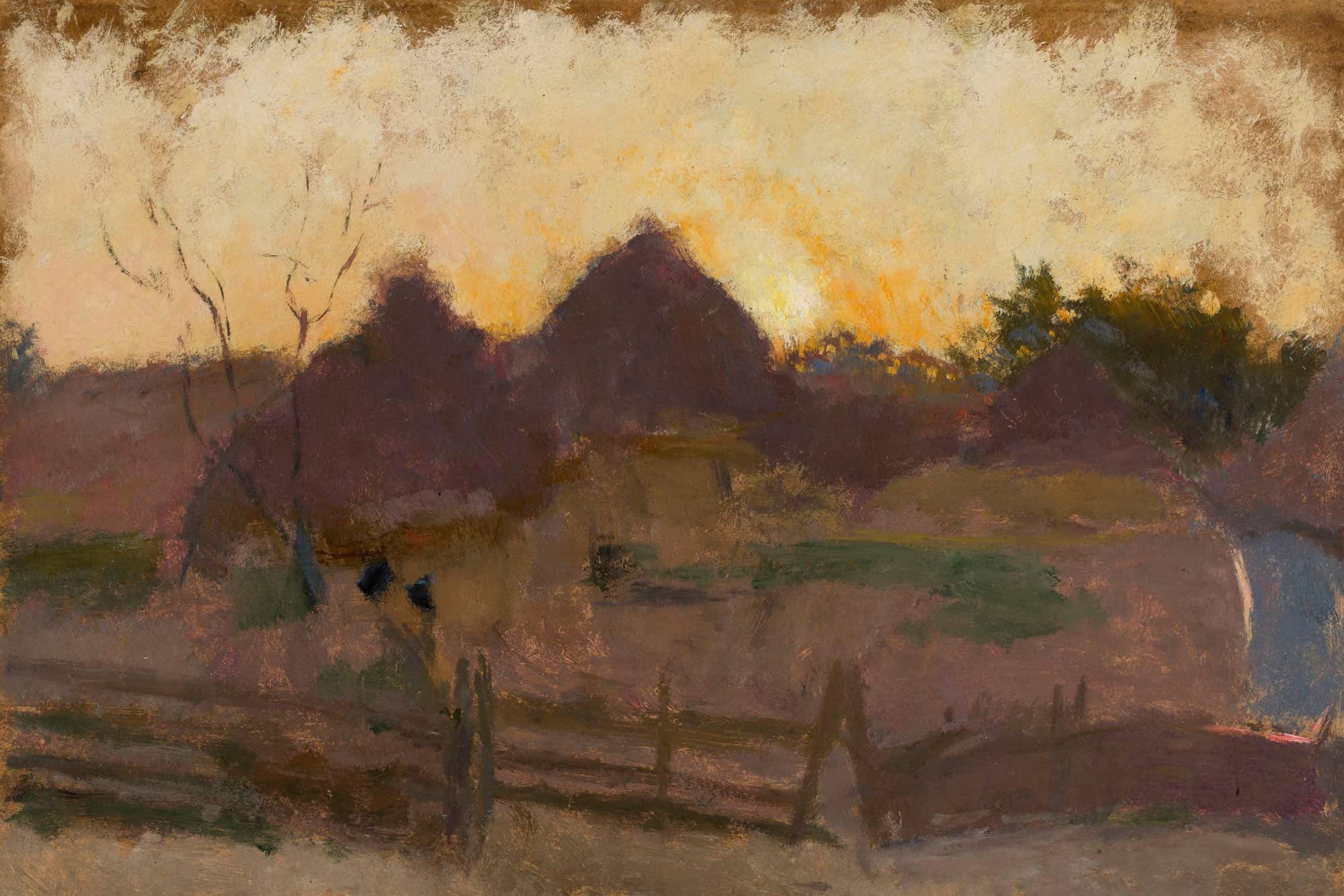 Landscape With Haystacks by Tadeusz Makowski