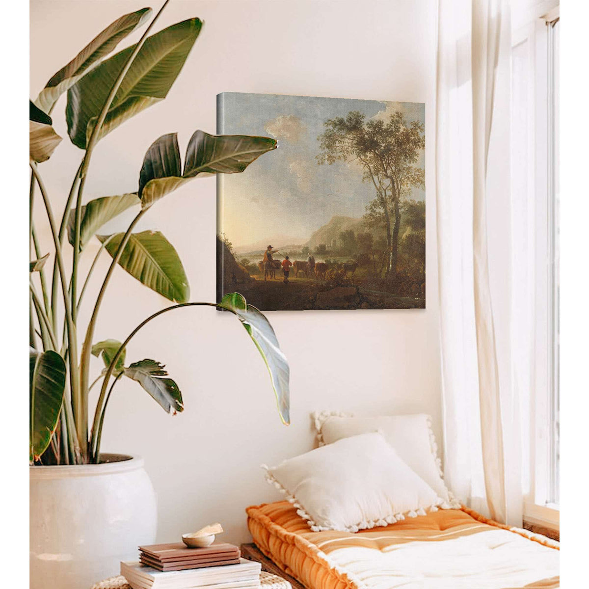 Landscape With Herdsmen And Cattle  by Aelbert Cuyp