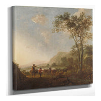 Landscape With Herdsmen And Cattle  by Aelbert Cuyp