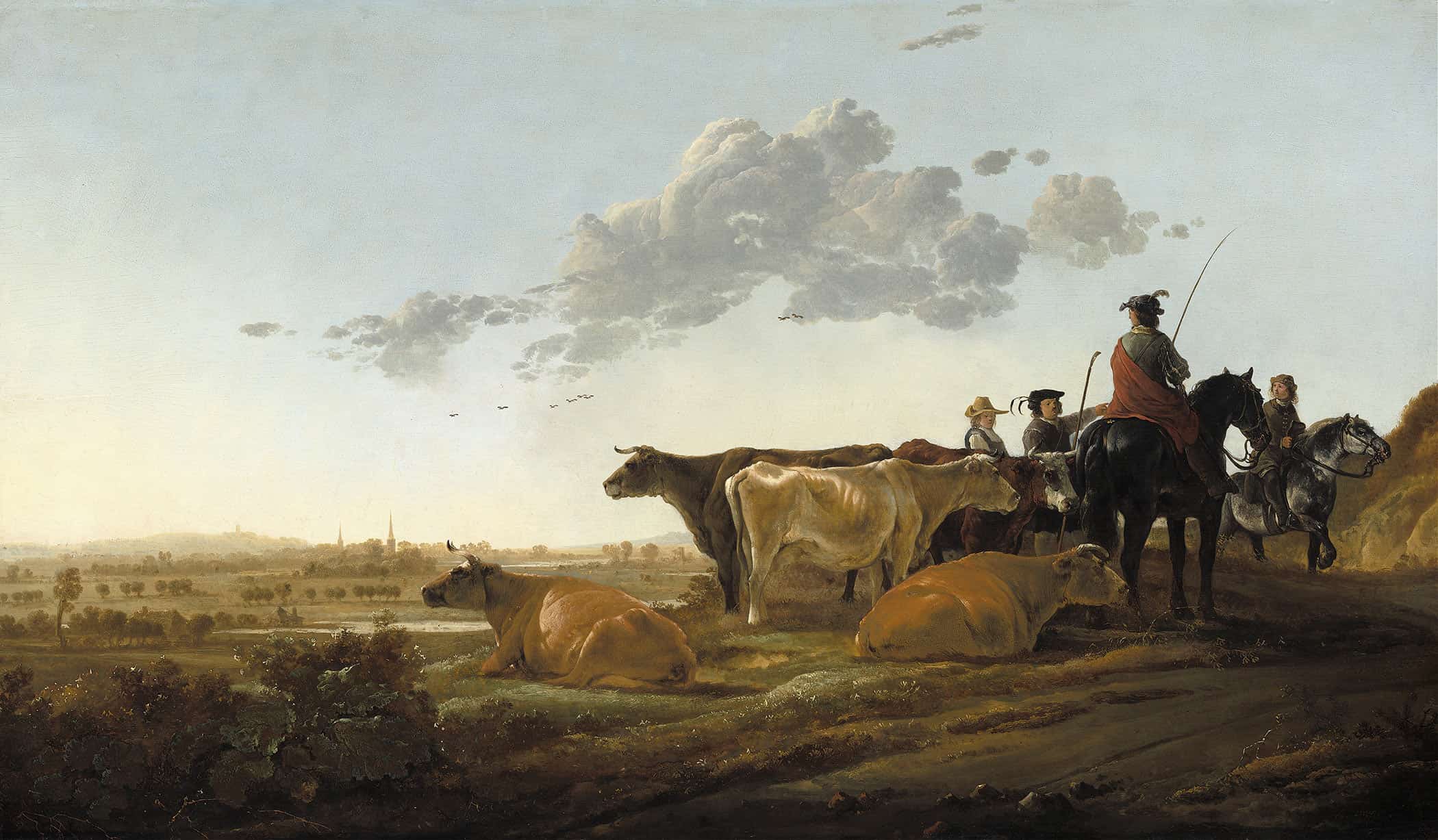 Landscape With Herdsmen Mid S By Aelbert Cuyp