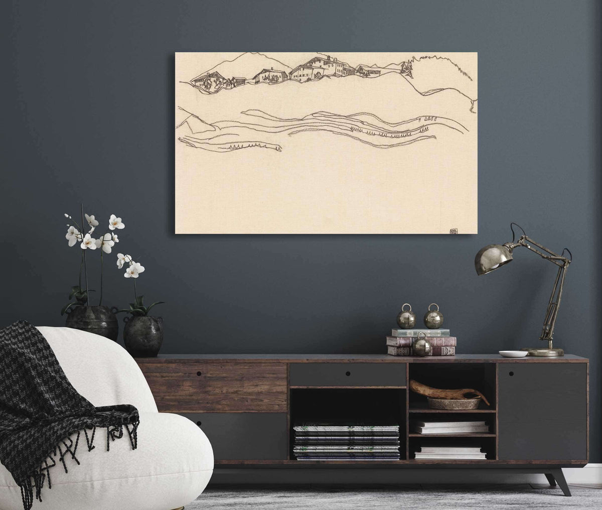 Landscape With Houses by Egon Schiele