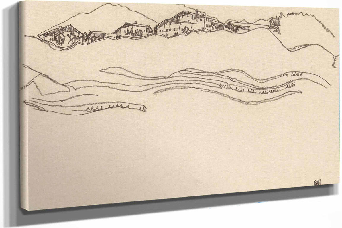 Landscape With Houses by Egon Schiele