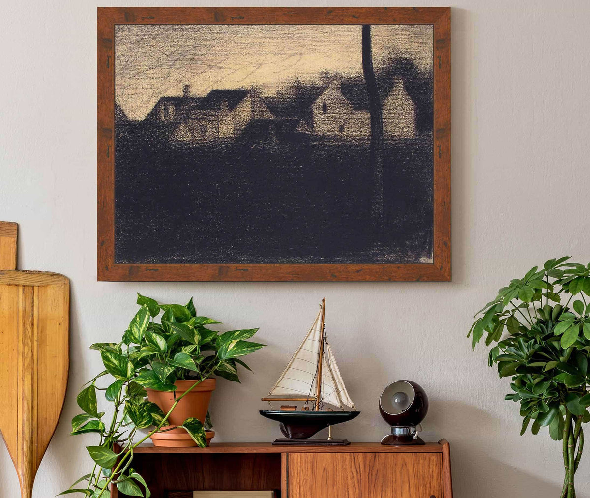 Landscape With Houses  by Georges Seurat