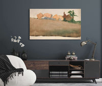 Landscape With Houses In Distance by Edwin Austin Abbey