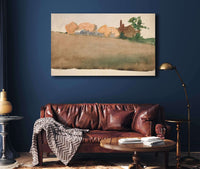 Landscape With Houses In Distance by Edwin Austin Abbey