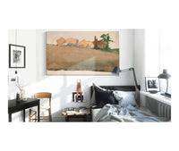 Landscape With Houses In Distance by Edwin Austin Abbey