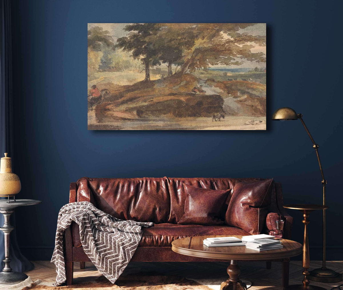 Landscape With Knoll With Trees Figure On Horseback by Thomas Sully