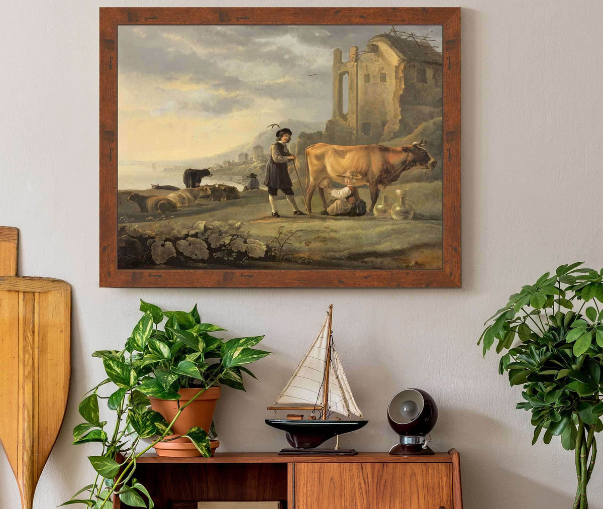 Landscape With Maid Milking A Cow by Aelbert Cuyp