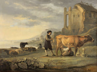 Landscape With Maid Milking A Cow by Aelbert Cuyp