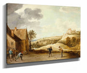 Landscape With Peasants Playing Bowls Outside An Inn by David Teniers The Younger