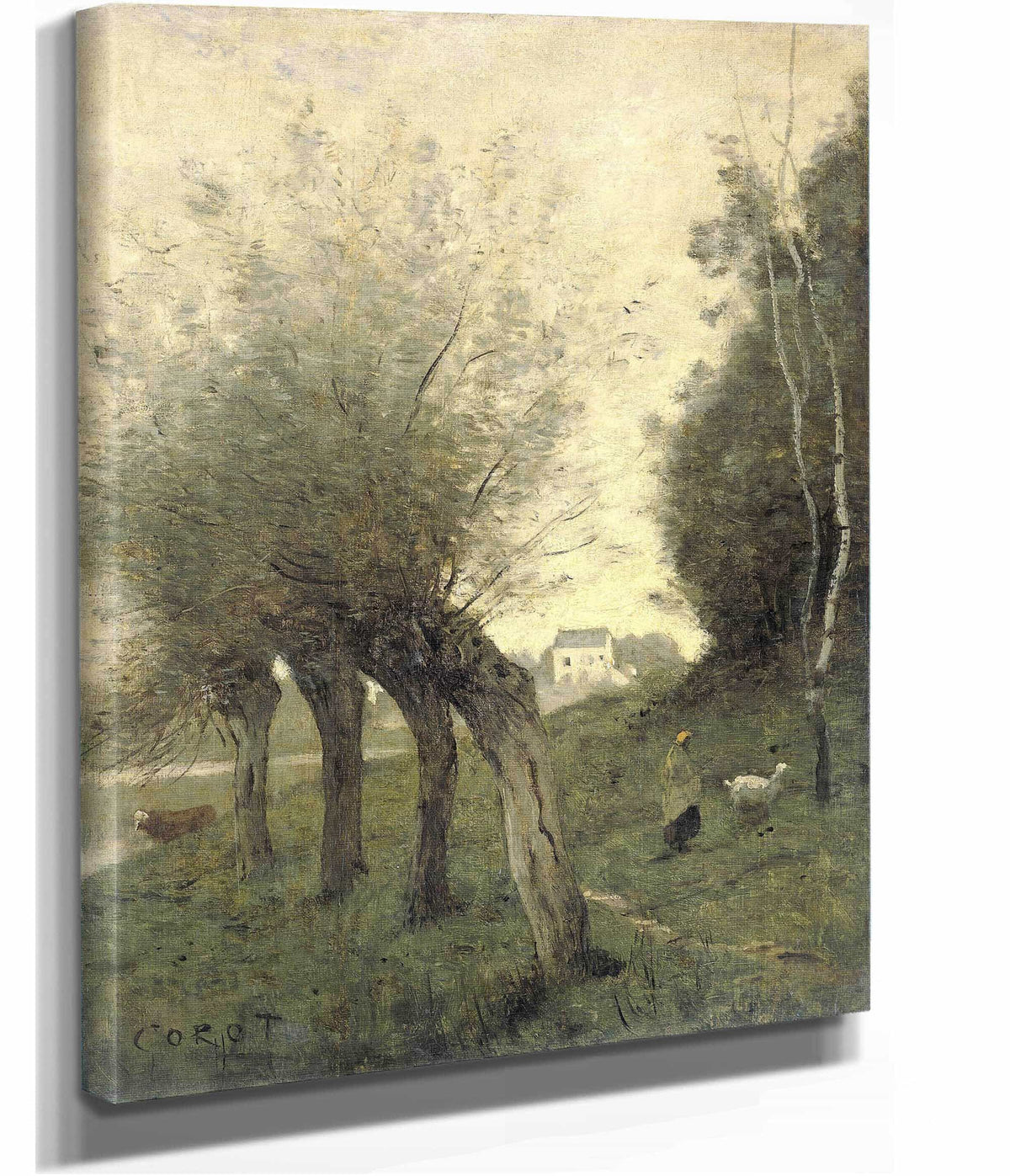 Landscape With Pollard Willows  by Jean Baptiste Camille Corot