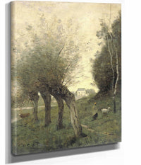 Landscape With Pollard Willows  by Jean Baptiste Camille Corot