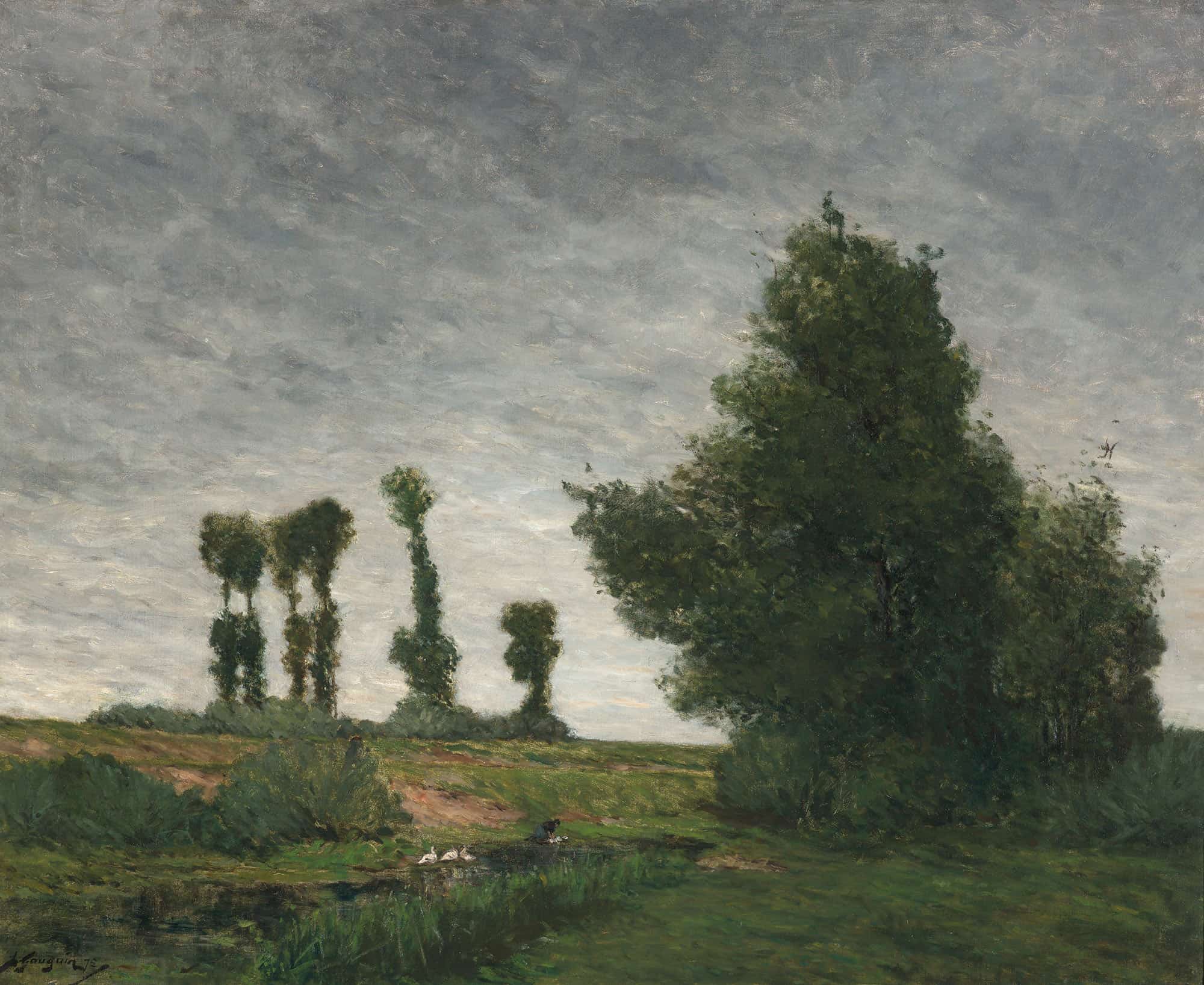 Landscape With Poplars by Paul Gauguin