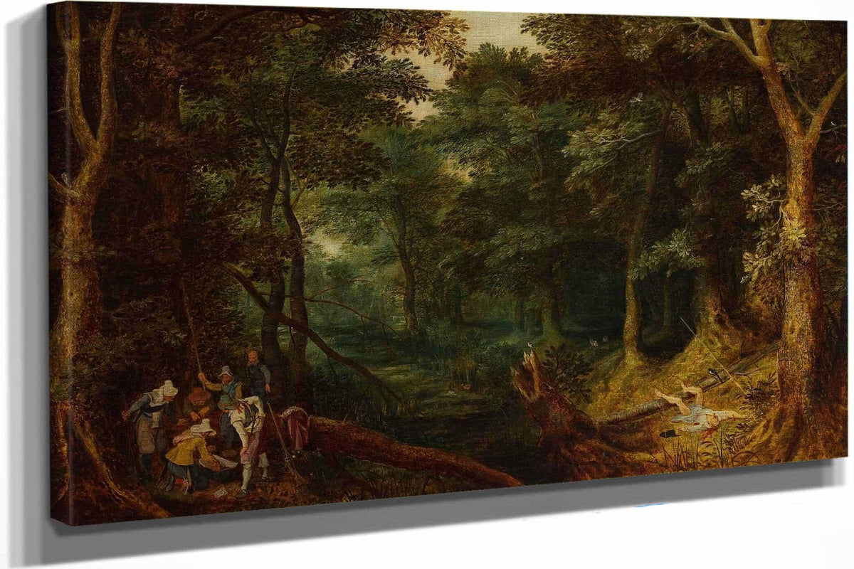 Landscape With Robbers Dividing The Loot by Jan Brueghel The Elder