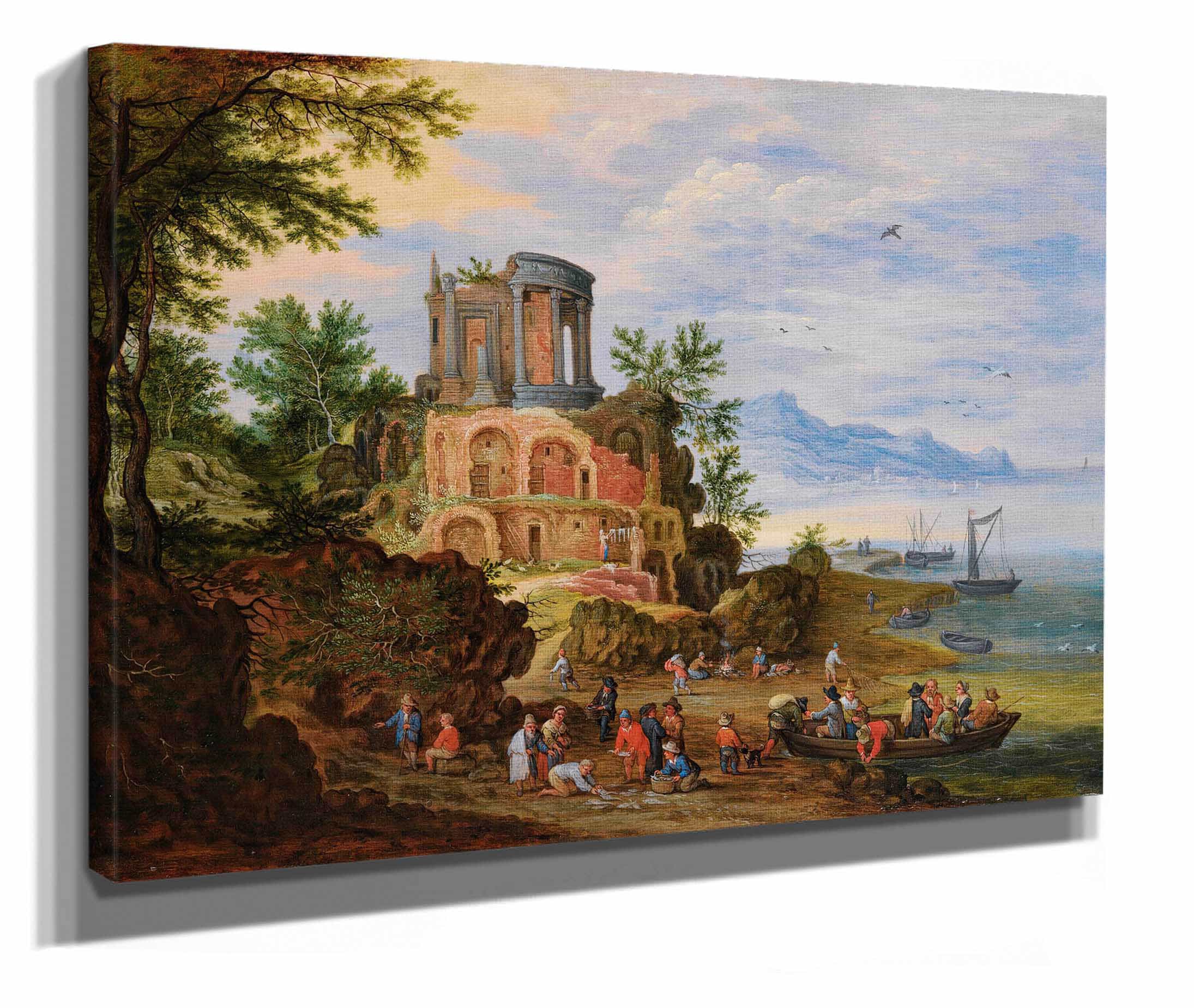 Landscape With Ruins Animated With Figures by Jan Brueghel The Younger