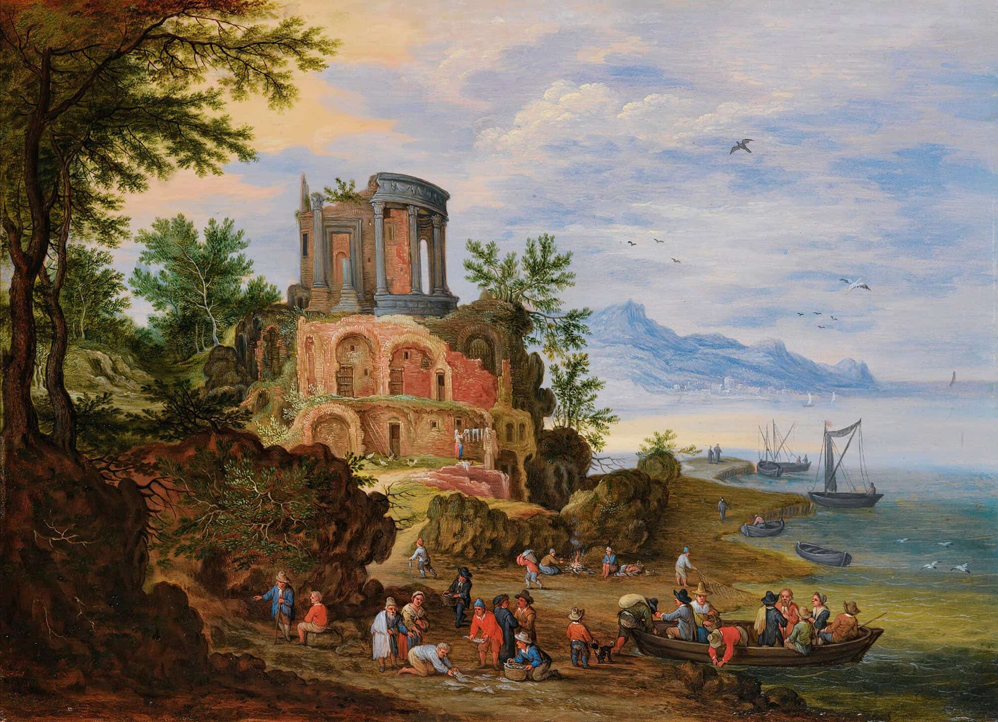 Landscape With Ruins Animated With Figures by Jan Brueghel The Younger