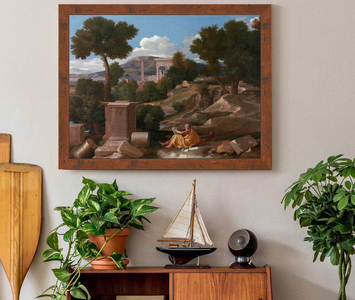 Landscape With Saint John On Patmos by Nicolas Poussin