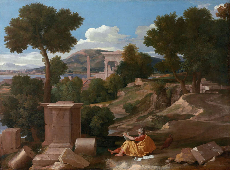 Landscape With Saint John On Patmos by Nicolas Poussin