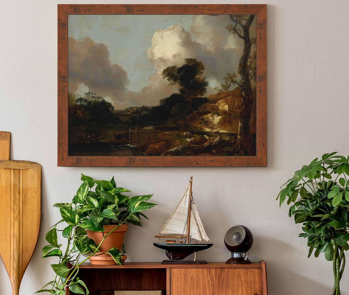 Landscape With Stream And Weir by Thomas Gainsborough