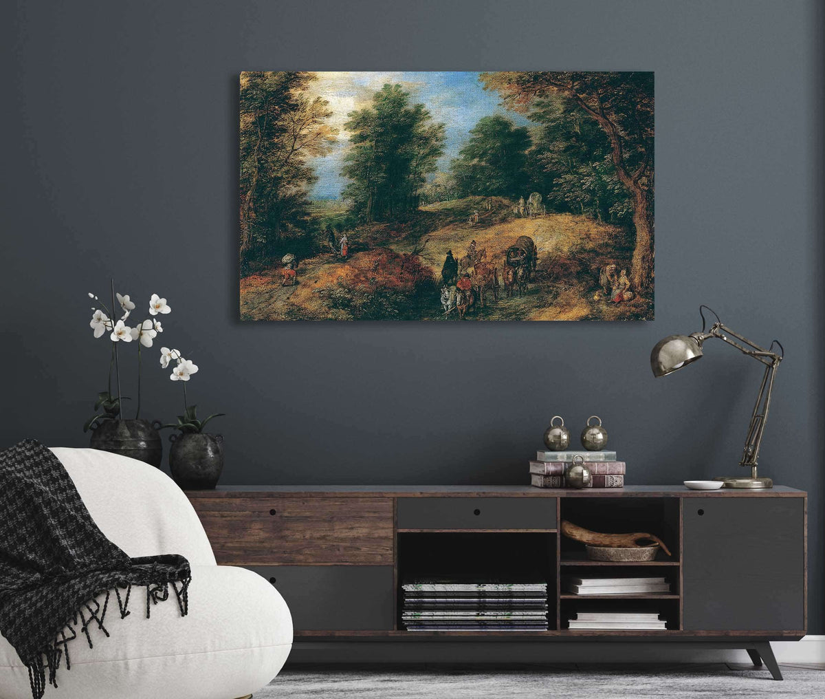 Landscape With Travelers On A Woodland Path by Jan Brueghel The Elder