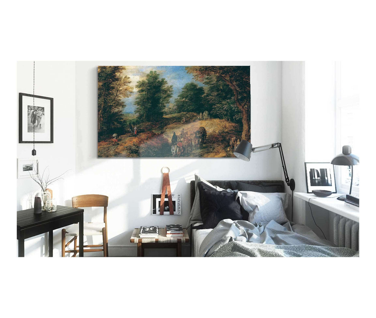 Landscape With Travelers On A Woodland Path by Jan Brueghel The Elder