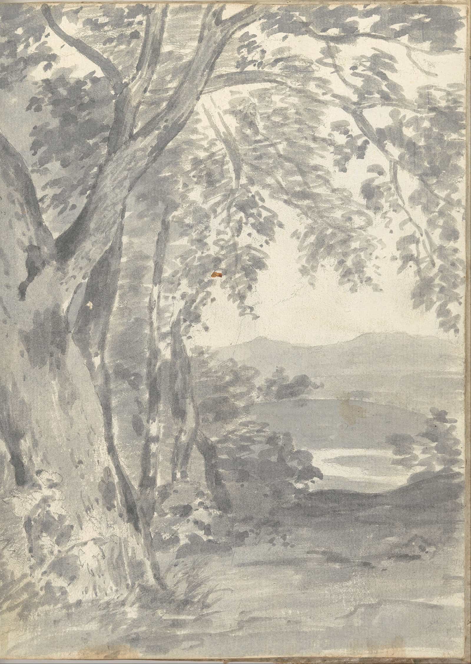 Landscape With Trees And Distant Hills   by Joseph Wright Of Derby