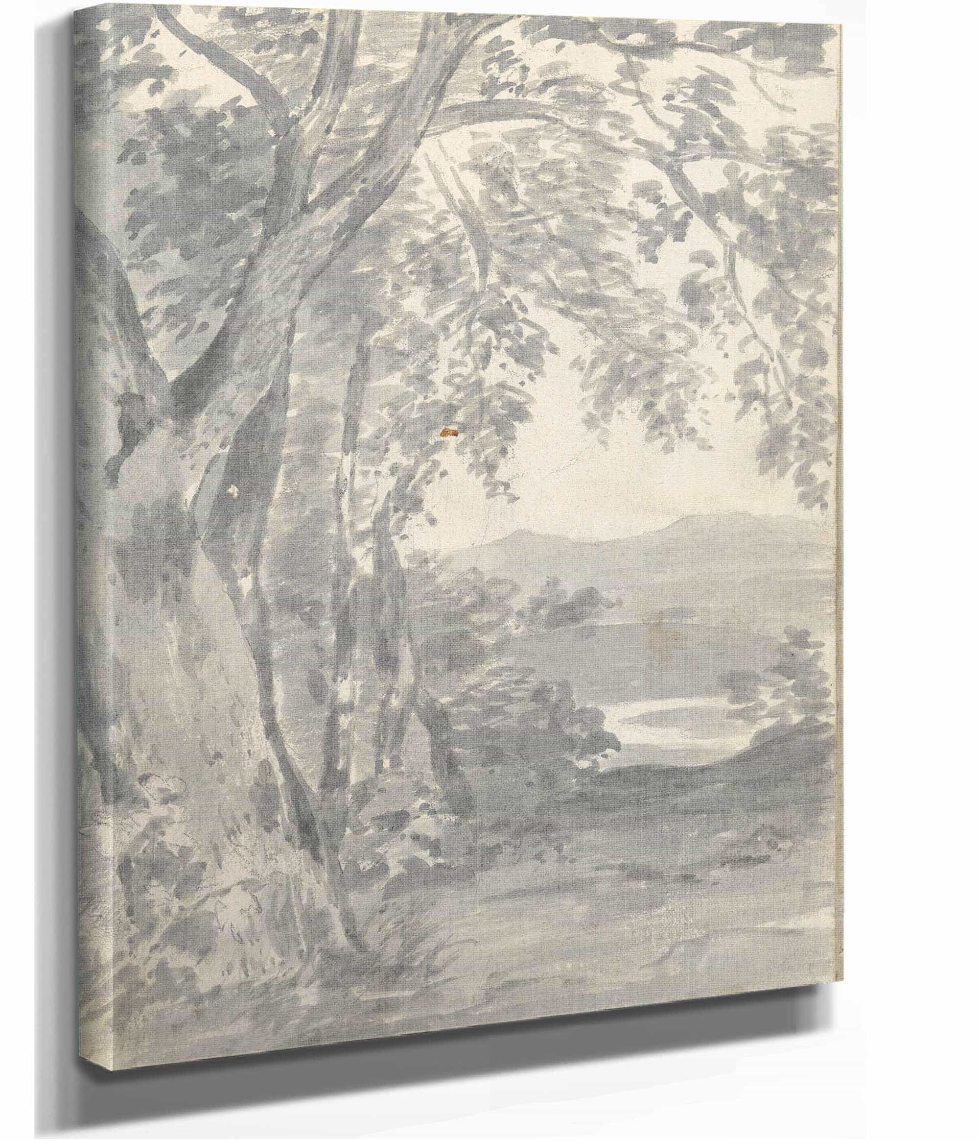 Landscape With Trees And Distant Hills   by Joseph Wright Of Derby