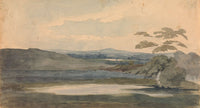 Landscape With Trees And Mountains Lake In Foreground by Thomas Sully
