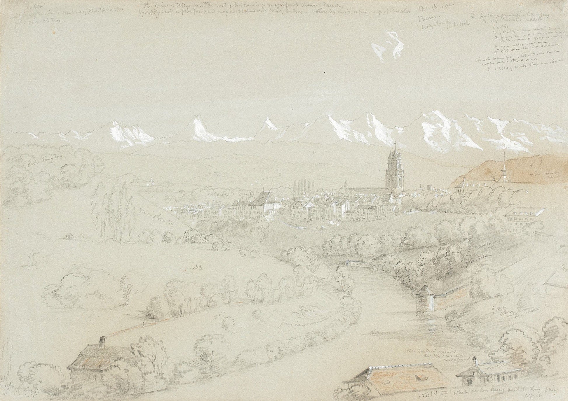 Landscape With View Of Bern by Thomas Cole