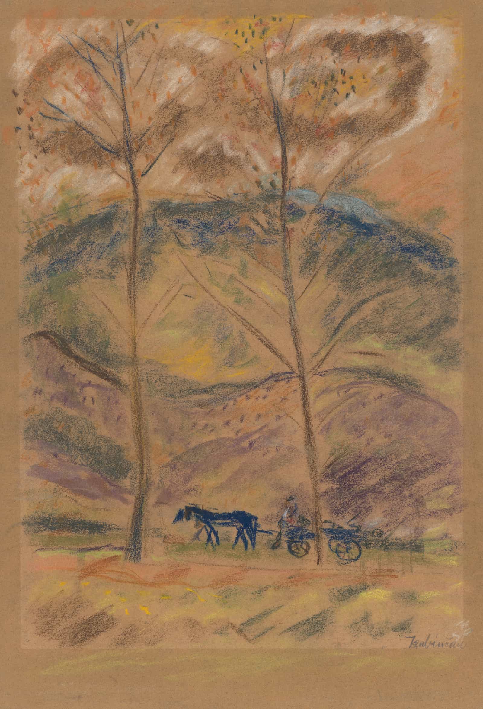 Landscape With Waggoner   by Arnold Peter Weisz Kubincan
