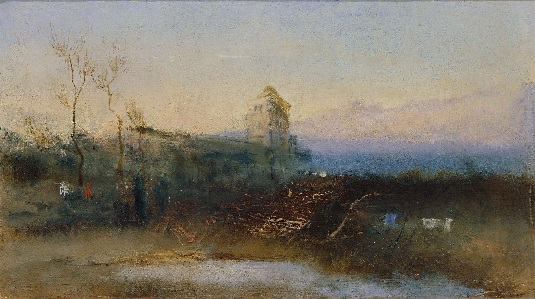 Landschaft Mit Burg by Anton Romako