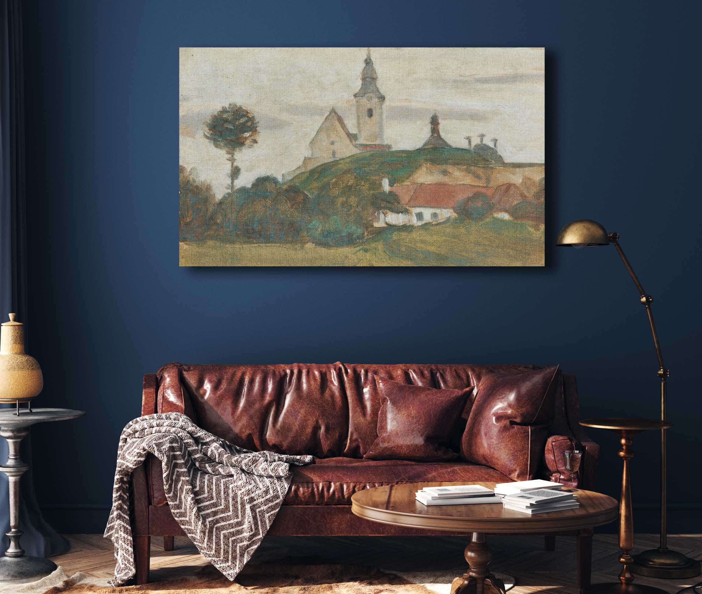 Landschaft Mit Kirche Und Dorf by Walther Gamerith
