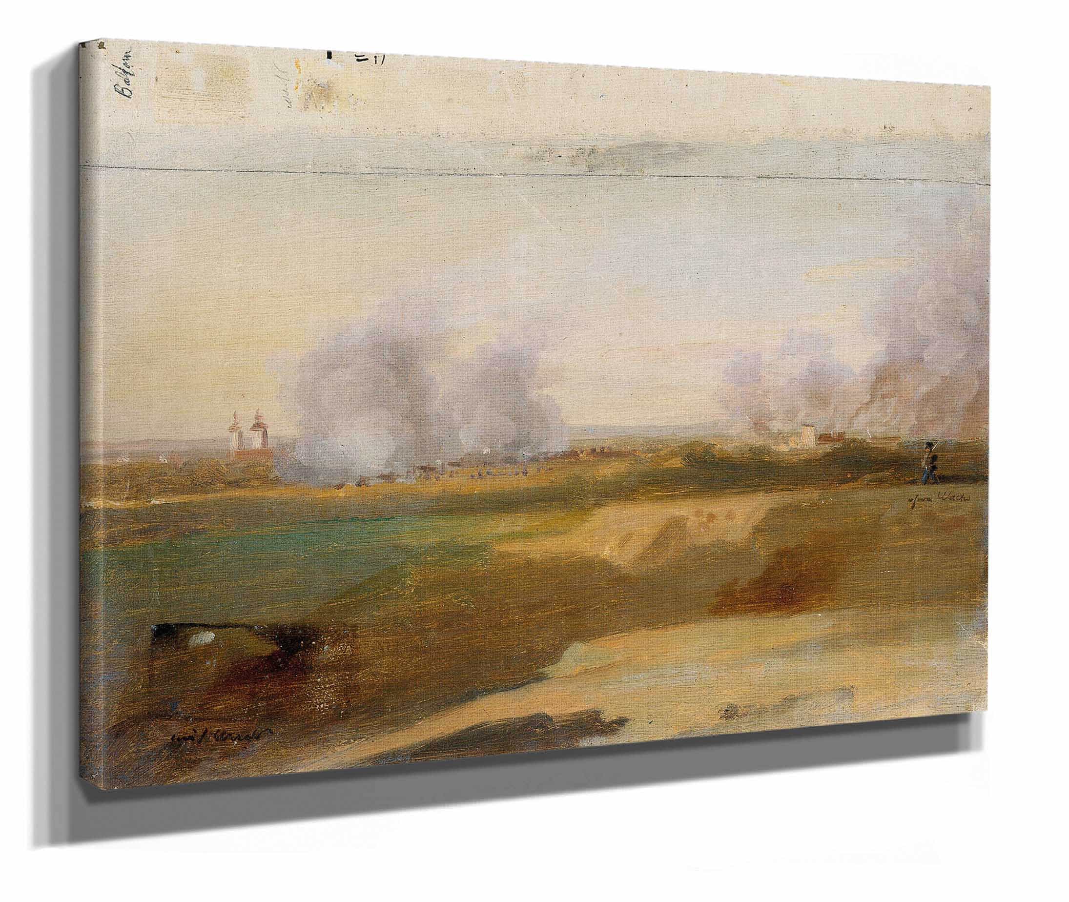 Landschaftsstudie Mit Brennenden Dorfern Im Hintergrund by Johann Peter Krafft