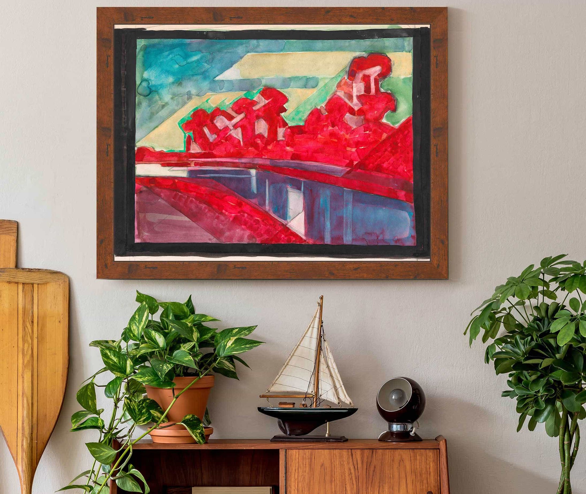 Landschap Met Bomen Langs Een Vaart by Reijer Stolk