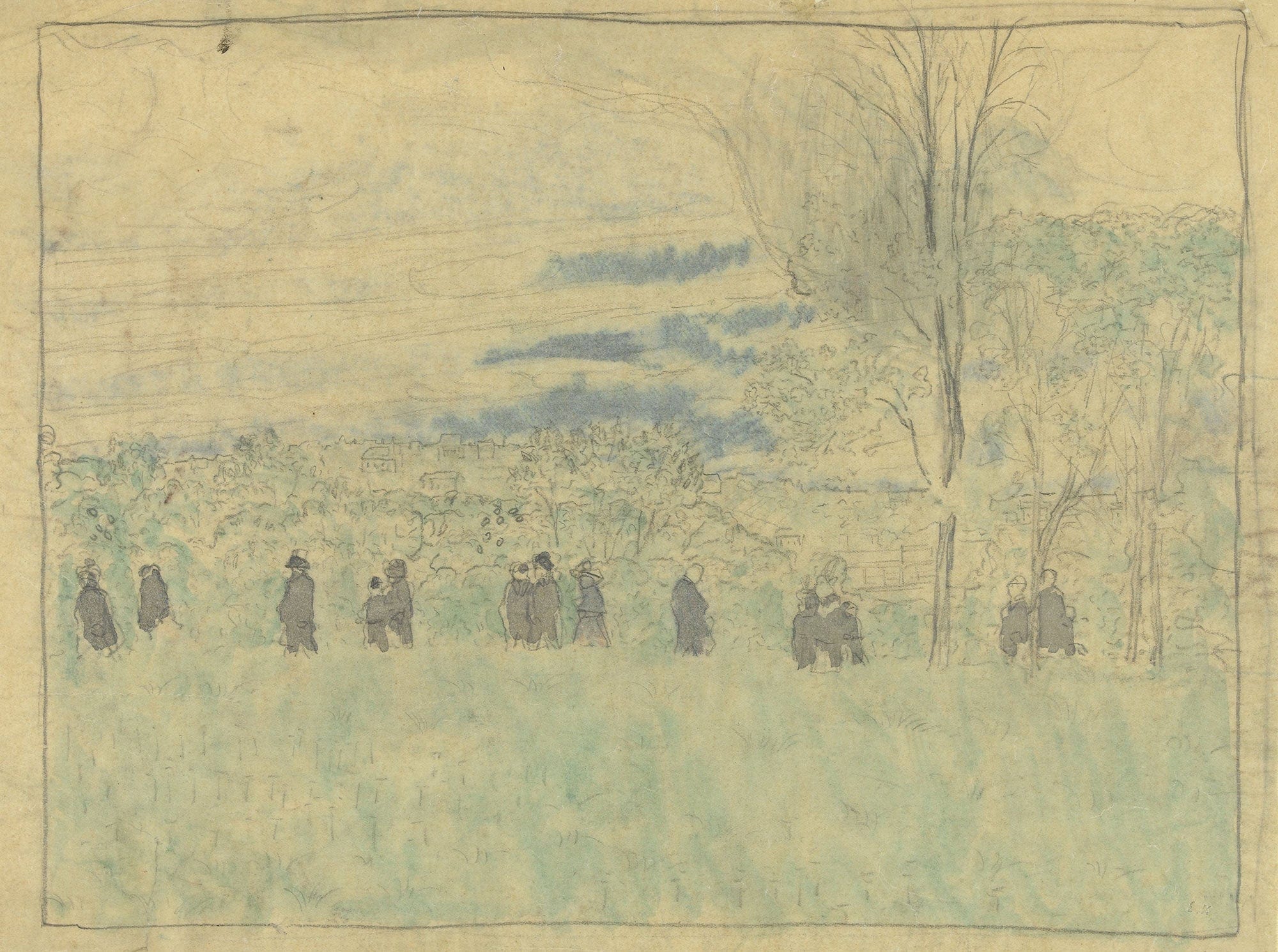 Landschap Met Wandelaars by Edouard Vuillard