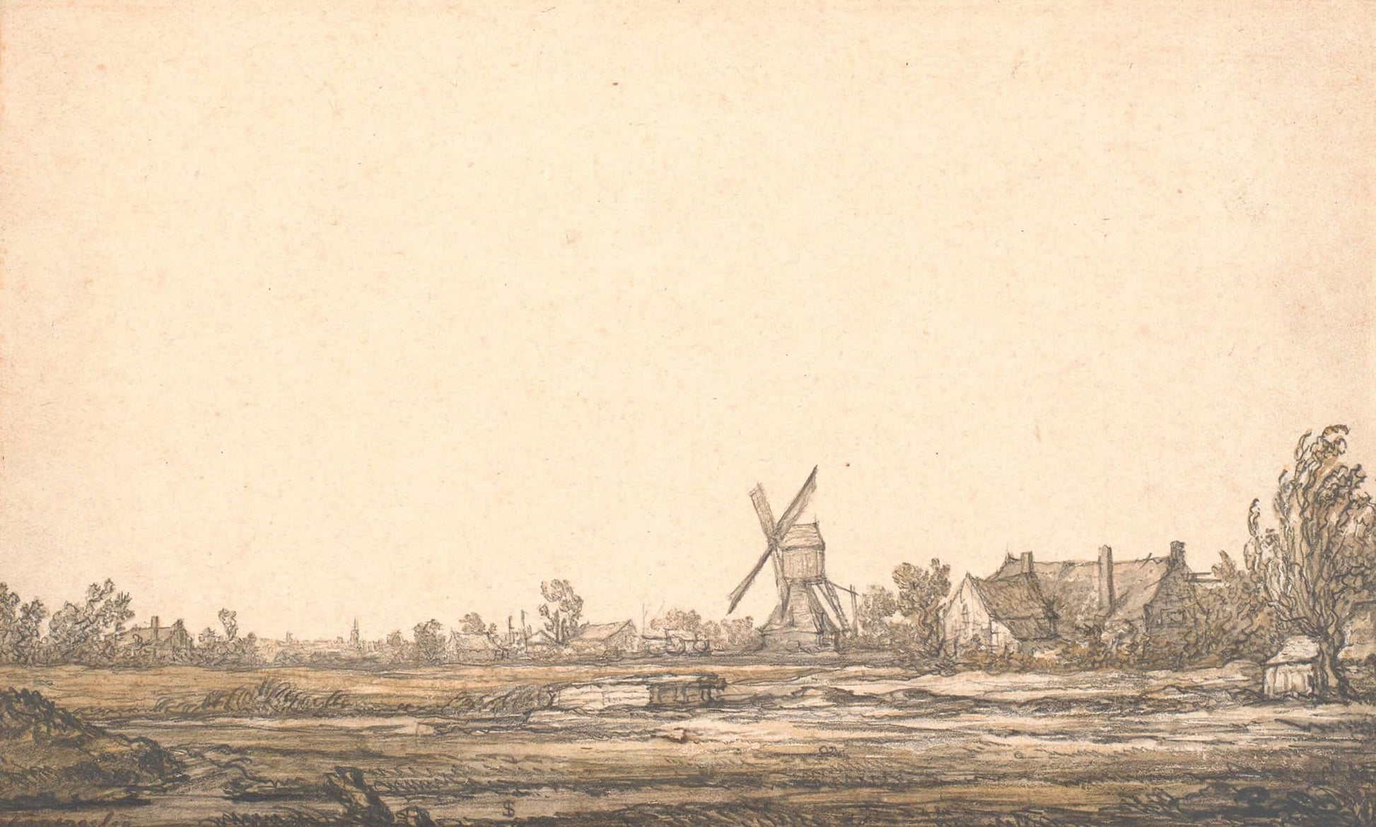 Landskab Med En Molle By Aelbert Cuyp