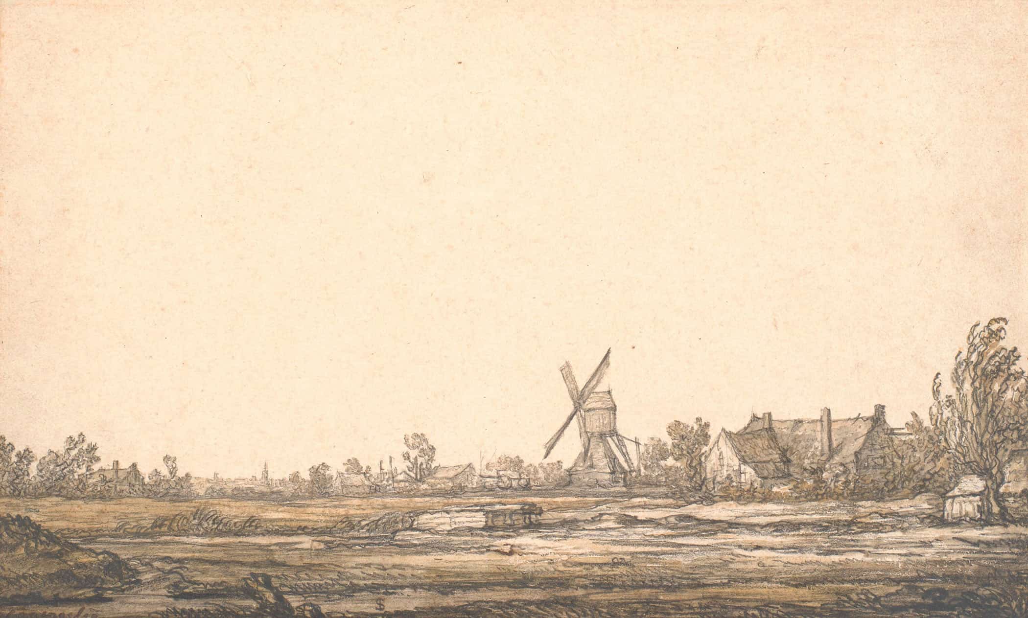 Landskab Med En Molle By Aelbert Cuyp