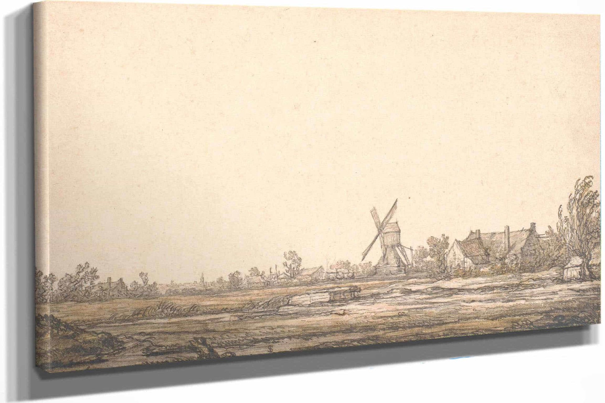 Landskab Med En Molle By Aelbert Cuyp