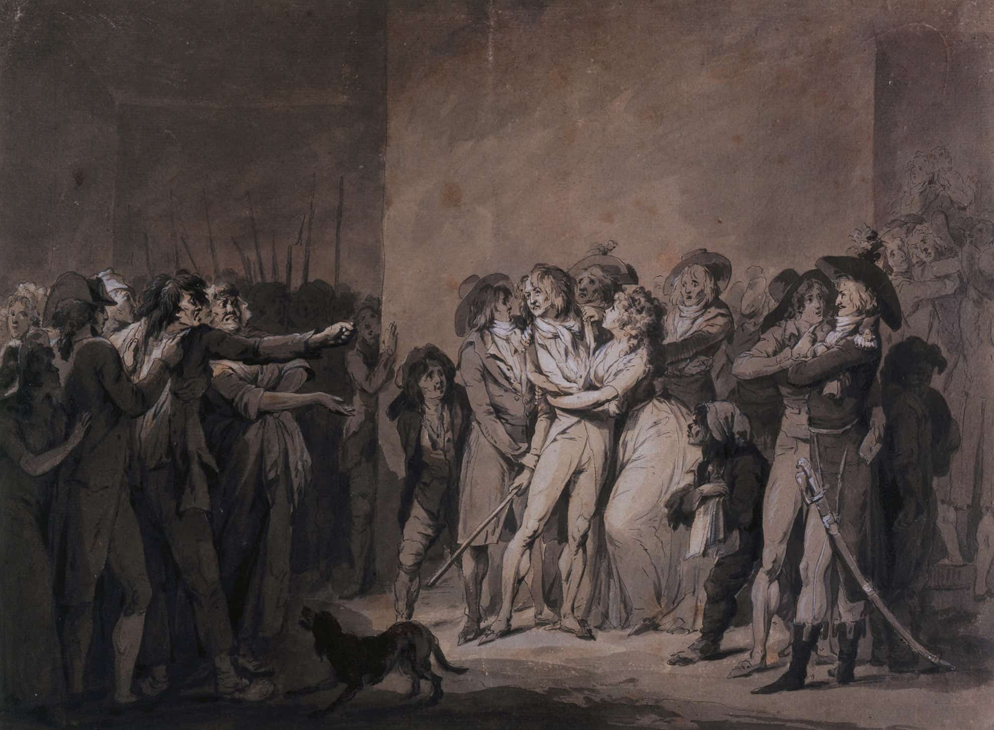Larrestation Du Chanteur Garat Ou Rixe Entre Muscadins Et Sectionnaires by Louis Leopold Boilly