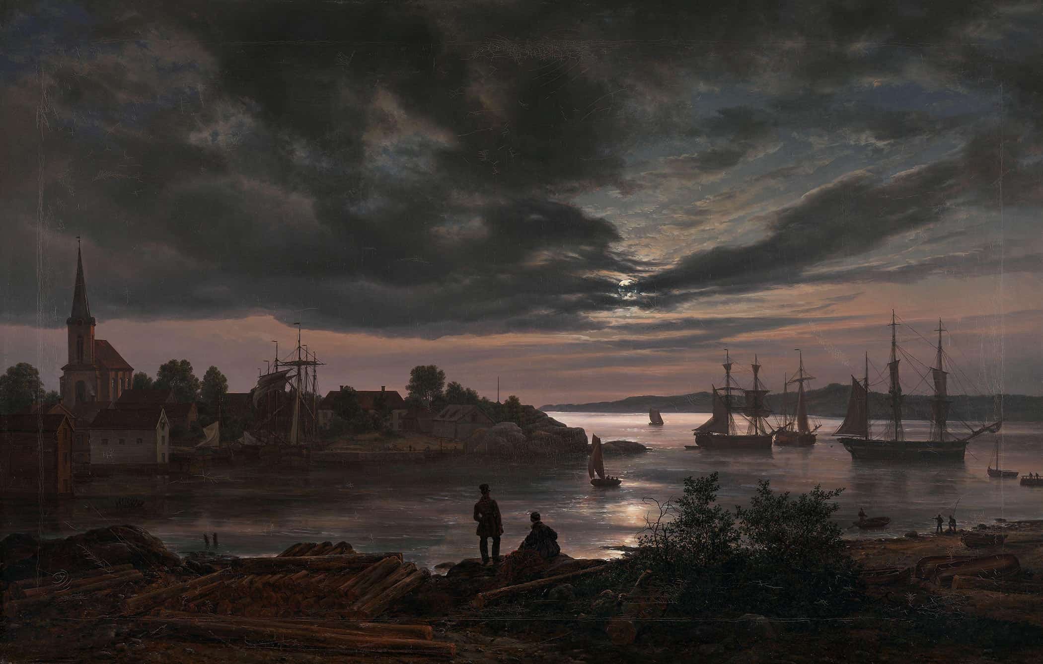 Larvik By Moonlight by Johan Christian Dahl