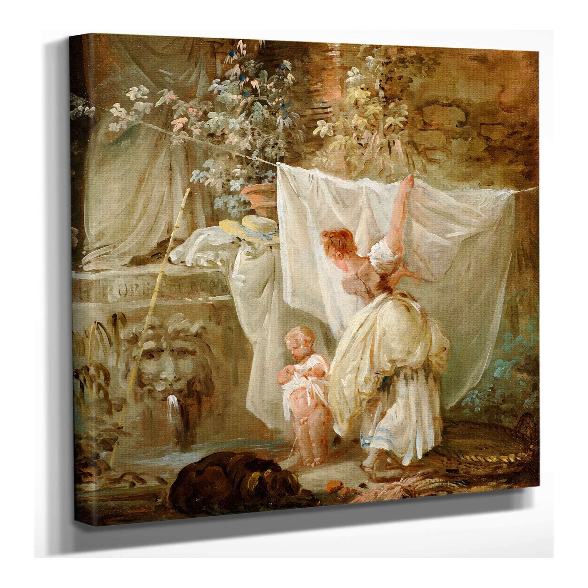 Laundress And Child by Hubert Robert