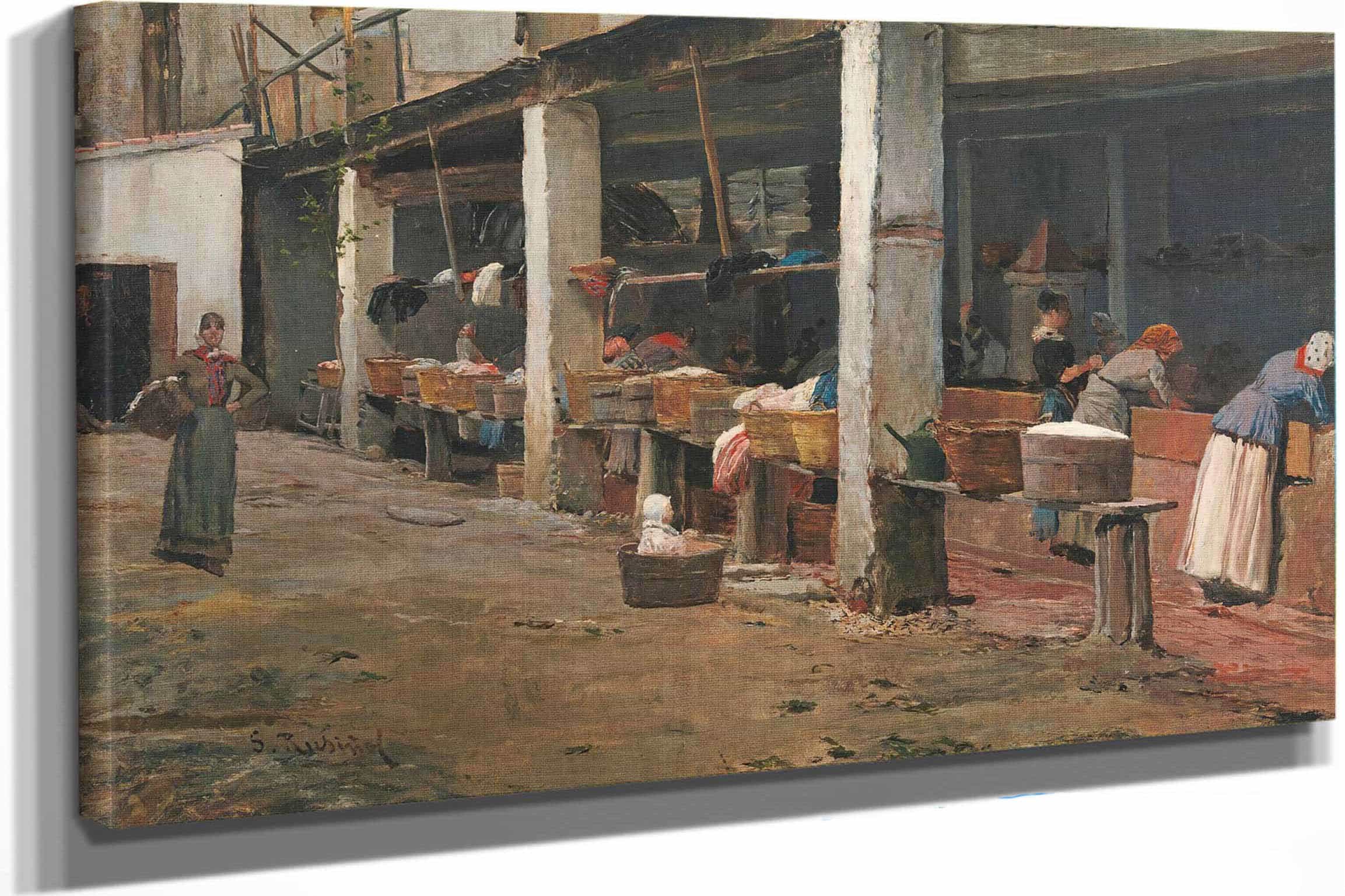 Lavaderos De La Barceloneta The Washing Place Barcelona by Santiago Rusinol