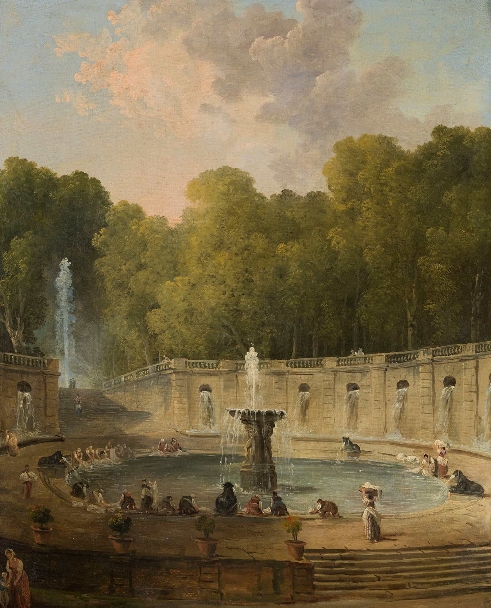 Lavandieres Dans Un Parc by Hubert Robert